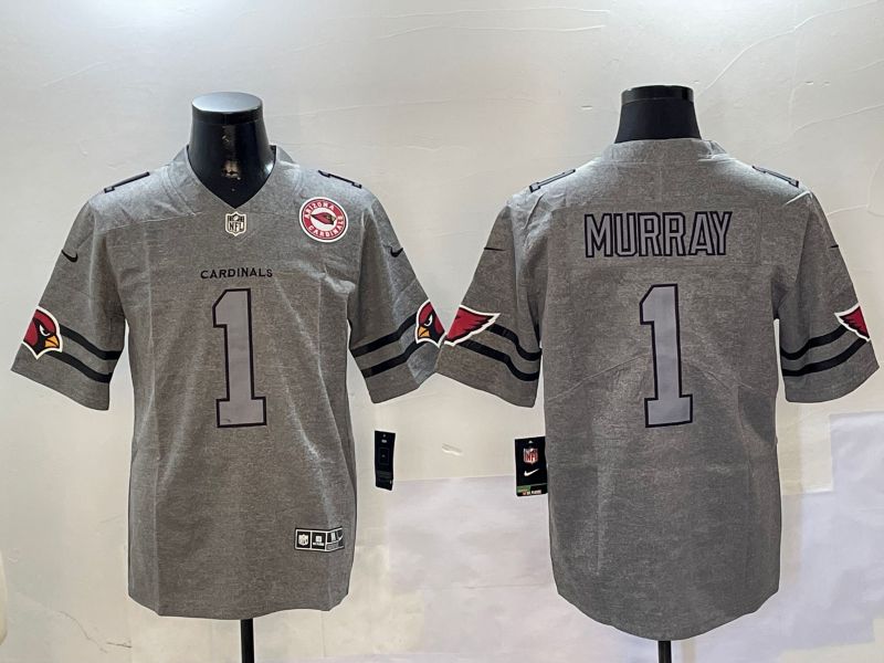 Men Arizona Cardinals #1 Murray Grey Throwback 2024 Nike Limited NFL Jersey style 2->arizona cardinals->NFL Jersey